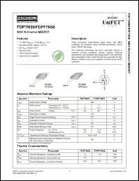 Click here to download FDP7N50_0704 Datasheet