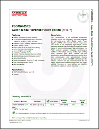 Click here to download FSDM0465RS Datasheet