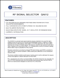 Click here to download QA012 Datasheet