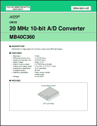 Click here to download MB40C360PFV Datasheet