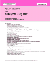 Click here to download MBM29F016A-12PFNT Datasheet