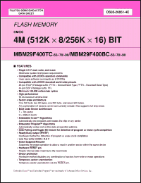 Click here to download MBM29F400TC-70PFTN Datasheet