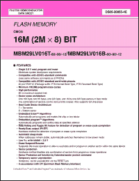 Click here to download MBM29LV016B-80PTR Datasheet