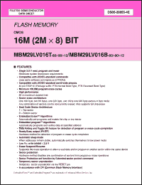 Click here to download MBM29LV016B-12 Datasheet