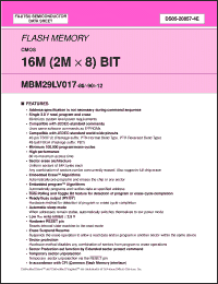 Click here to download MBM29LV017-80PBT Datasheet