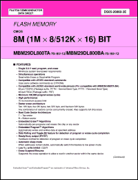Click here to download MBM29DL800TA-12PBT-SF2 Datasheet