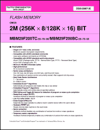 Click here to download MBM29F200TC-70PFTR Datasheet