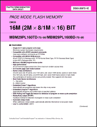 Click here to download MBM29PL160BD-90PFTR Datasheet