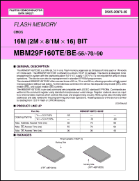 Click here to download MBM29F160BE-90PFTR Datasheet