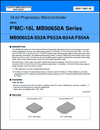 Click here to download MB90P653APFV Datasheet