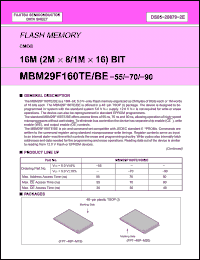 Click here to download MBM29F160BE-55 Datasheet