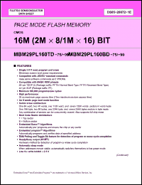 Click here to download MBM29PL160TD-75PFTN Datasheet