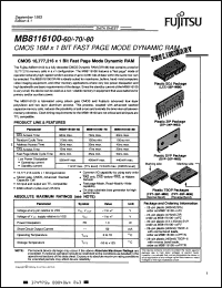 Click here to download MB8116100A50PFTR Datasheet
