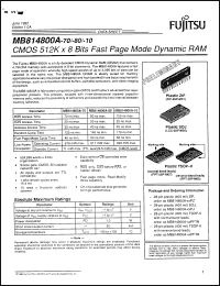 Click here to download MB814800A10PFTN Datasheet