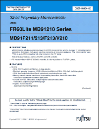 Click here to download MB91F213 Datasheet
