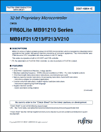 Click here to download MB91213PMC-GSE1 Datasheet