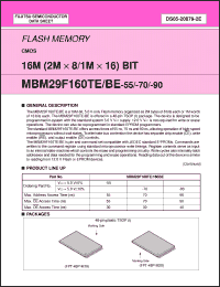 Click here to download MBM29F160TE-70TN Datasheet