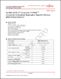 Click here to download MB81ES641645A-07 Datasheet