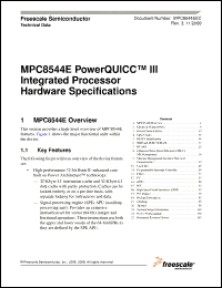 Click here to download MPC8544BVTARG Datasheet