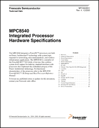 Click here to download MPC8540CPX833LC Datasheet