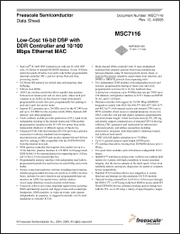 Click here to download MSC7116VF1000 Datasheet