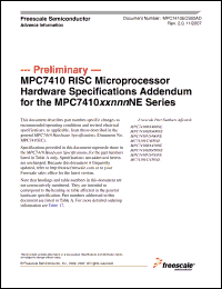 Click here to download MPC7410VS450NE Datasheet