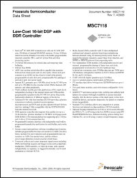 Click here to download MSC7118VM1200 Datasheet