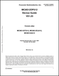 Click here to download MC9S12DP512CFU Datasheet