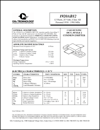 Click here to download 1920AB12 Datasheet