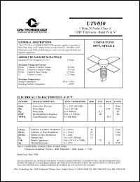 Click here to download UTV010 Datasheet