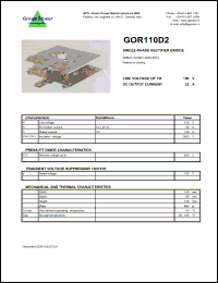 Click here to download GOR110D2 Datasheet
