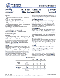 Click here to download GS8160E36BT-150 Datasheet