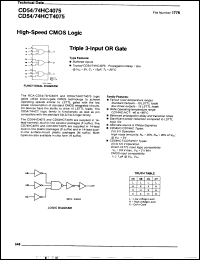 Click here to download CD54HCT4075F Datasheet