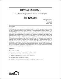 Click here to download HD74ALVCH16831 Datasheet