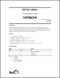 Click here to download HD74LV4040 Datasheet