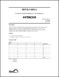 Click here to download HD74LV4051A Datasheet