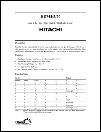 Click here to download HD74HC76 Datasheet