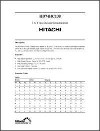 Click here to download HD74HC138 Datasheet