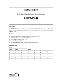 Click here to download HD74HC139 Datasheet