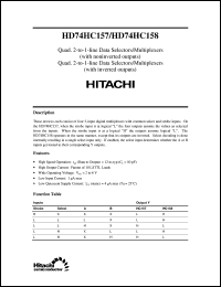 Click here to download HD74HC157 Datasheet
