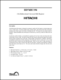 Click here to download HD74HC194 Datasheet