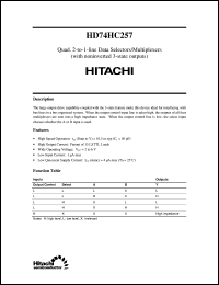 Click here to download HD74HC257 Datasheet
