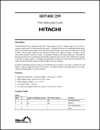 Click here to download HD74HC259 Datasheet