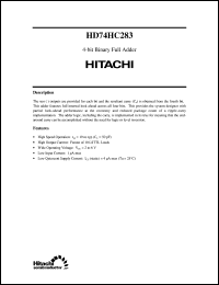 Click here to download HD74HC283 Datasheet