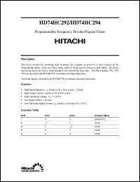 Click here to download HD74HC292 Datasheet