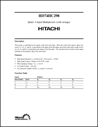 Click here to download HD74HC298 Datasheet
