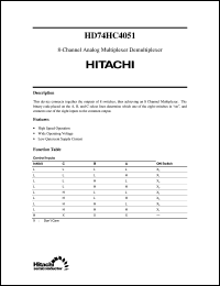 Click here to download HD74HC4051 Datasheet