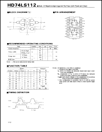Click here to download HD74LS112 Datasheet