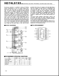 Click here to download HD74LS193 Datasheet