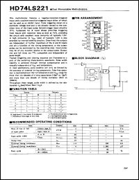 Click here to download HD74LS221 Datasheet